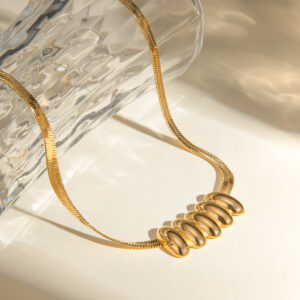 18K Gold Plated Oval Chain Jewelry - Stainless Steel Necklace or Bracelet