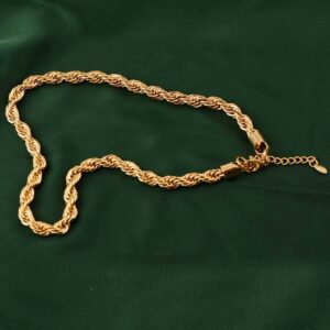 Chunky Twist Chain Necklace in 24K Gold Plated Stainless Steel