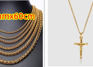 Cross Pendant Punk Style Stainless Steel Necklace