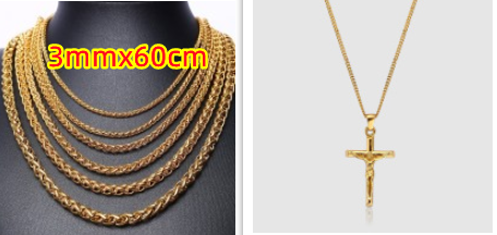 Cross Pendant Punk Style Stainless Steel Necklace