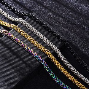 Men's Geometric Chain Necklace in Titanium Steel
