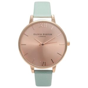 Olivia Burton Women's Pink Leather Watch - 38mm Rose Gold Case