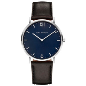 Paul Hewitt Sailor Line Men's Watch with Blue Dial and Black Leather Strap (36mm)