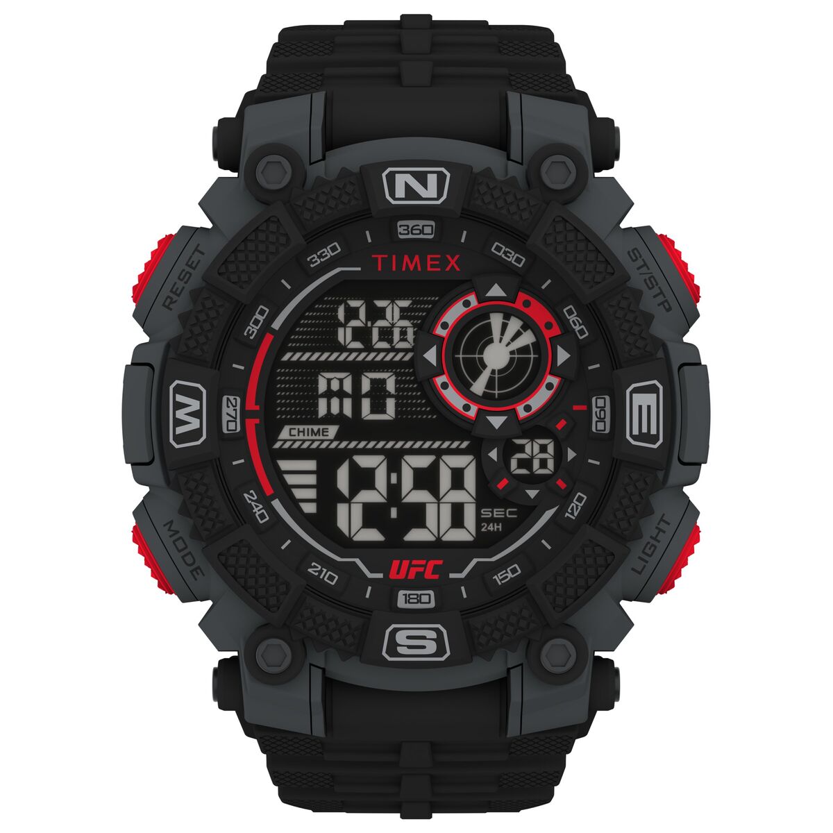 Timex TW5M53700 Men's Sport Watch - 50mm Black Resin Case with Grey Face