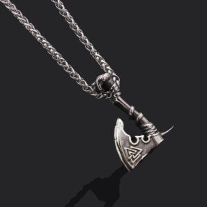 Viking Axe Pendant Necklace - Men's Stainless Steel Statement Jewelry